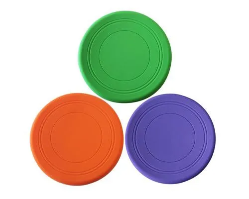 3 Pcs Silicone Pet Dog Flying Saucer Training Frisbee Set