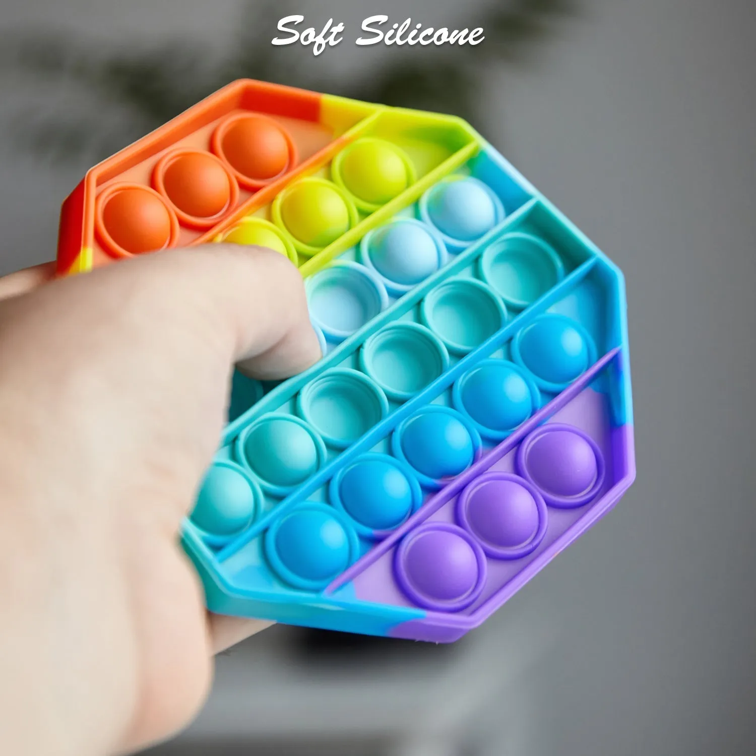 4475 Octagon Shape Silicone Push Bubbles Toy for Autism Push Toy for Kids Fidget Popping Sounds Toy