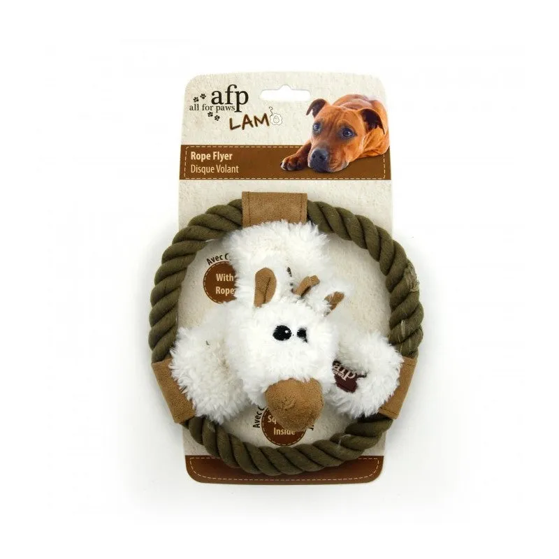 All For Paws Lamb Rope Flyers Dog Toy