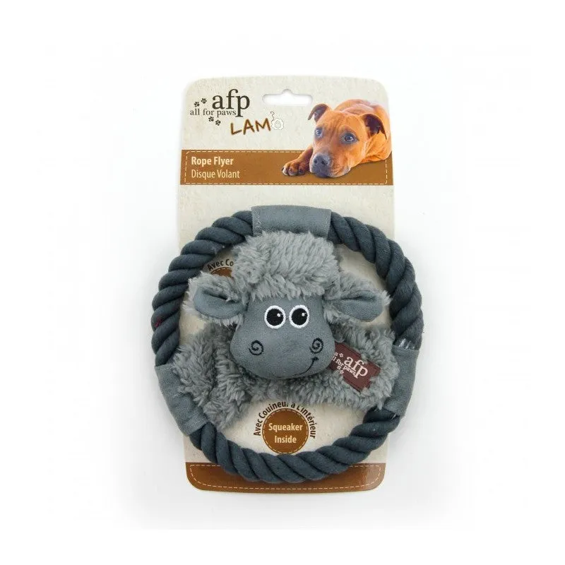 All For Paws Lamb Rope Flyers Dog Toy