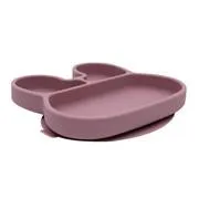 Bunny Stickie Plate Dusty Rose