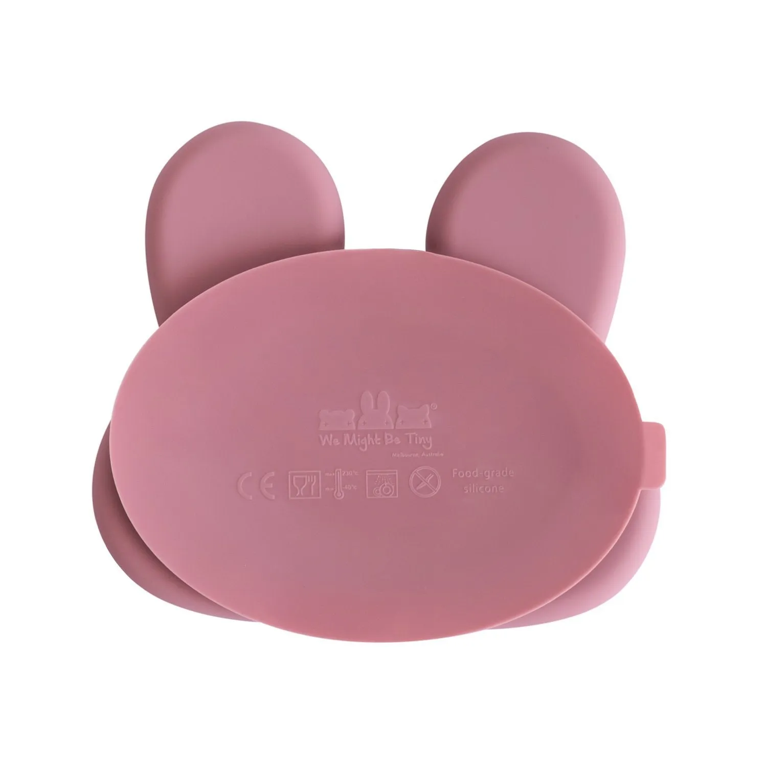 Bunny Stickie Plate Dusty Rose