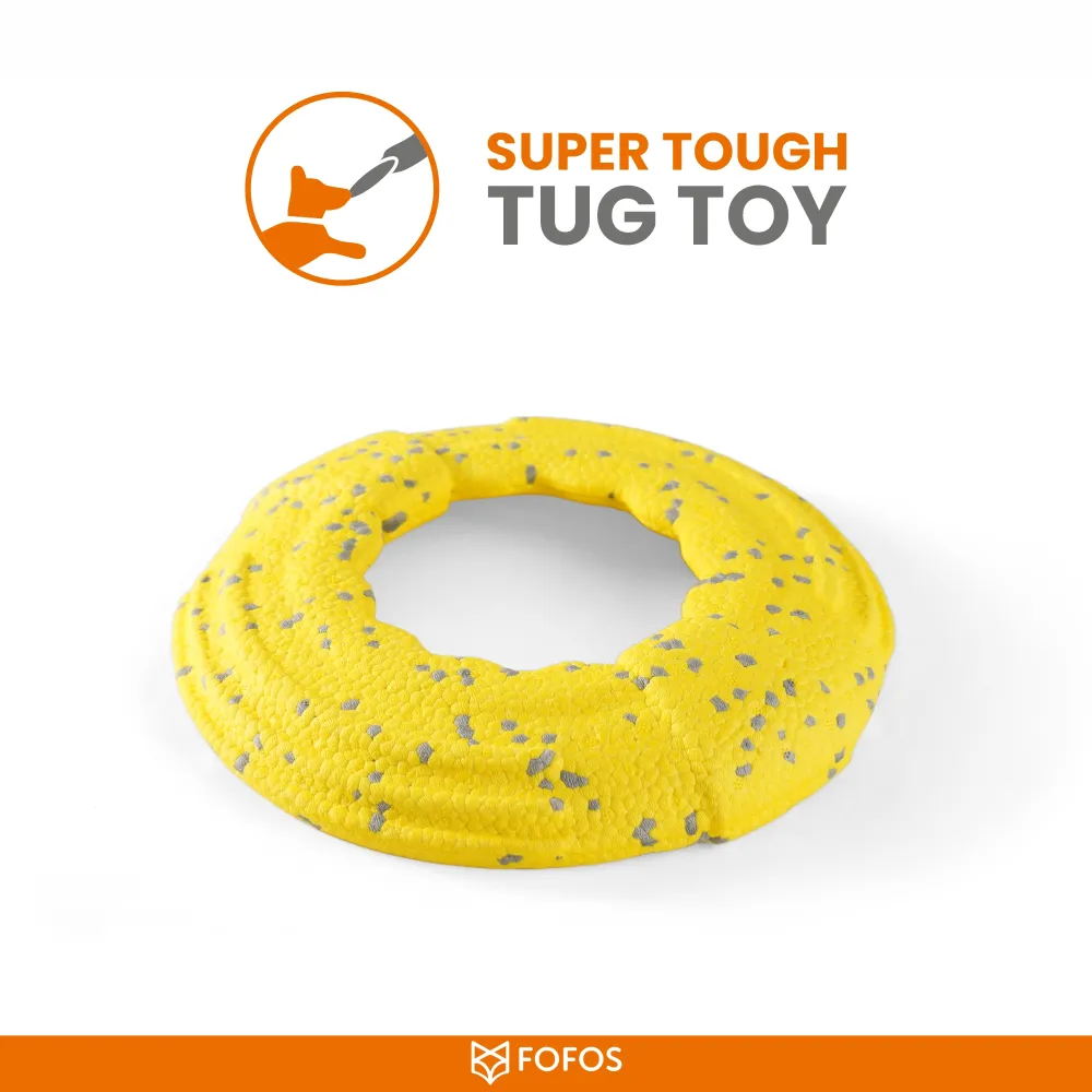 Fofos Super Lightweight and Durable Flyer Tug Toy for Dogs (Yellow)