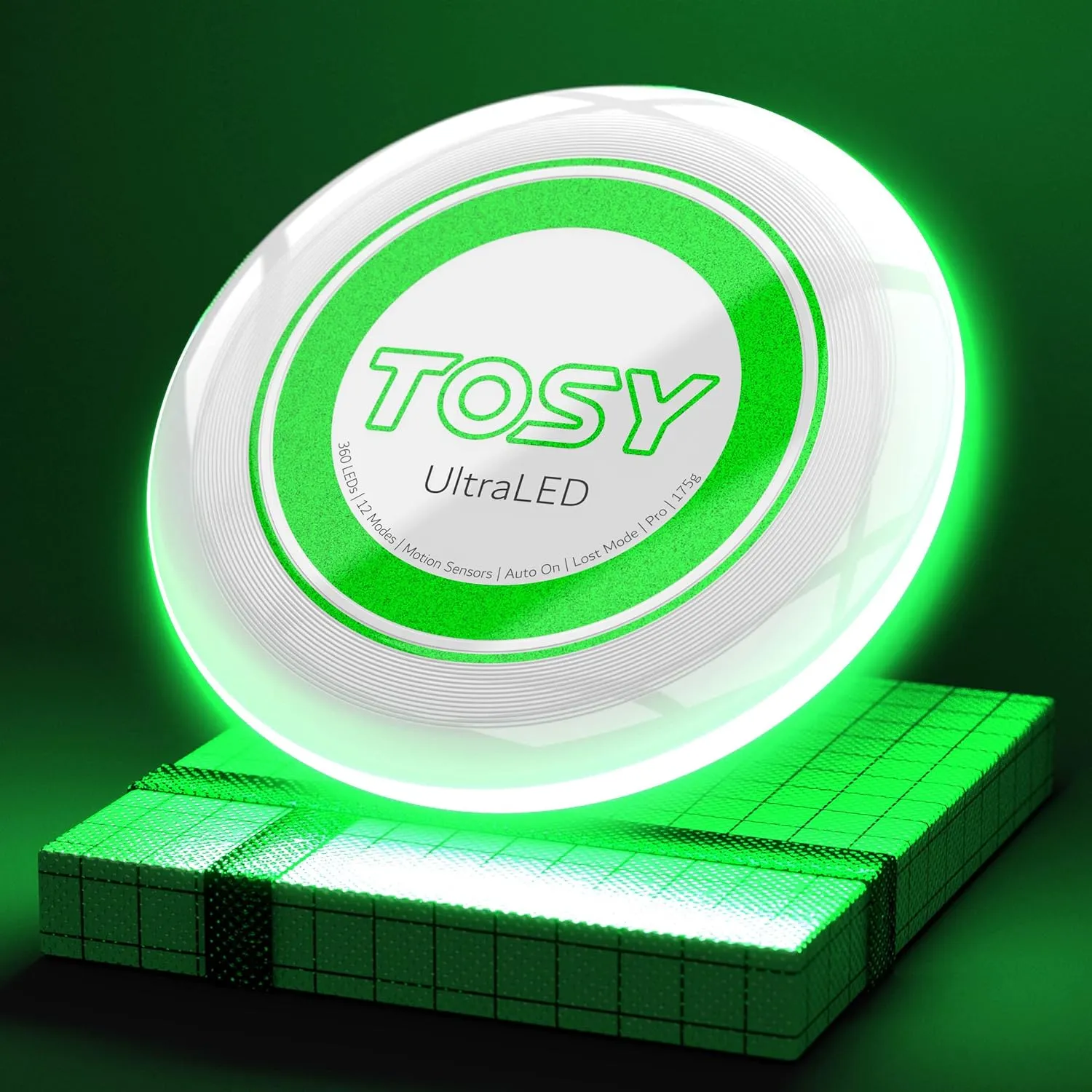 ITEM# 0199   Flying Disc - 16 Million Color RGB or 36 or 360 LEDs, Extremely Bright, Smart Modes, Auto Light Up, Rechargeable, Cool Fun 175g frisbee (Watch Video)