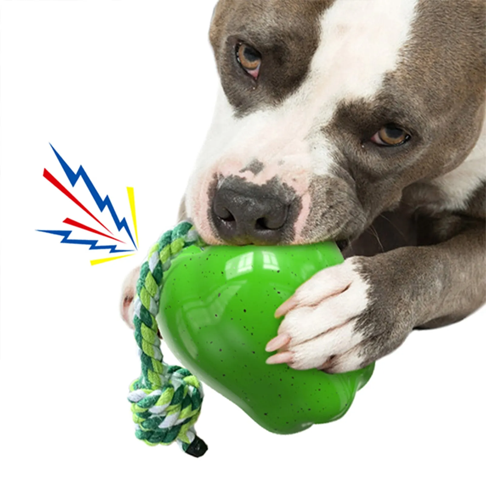 KADTC Dog Chew Toys For Aggressive Chewers Indestructible Tough Durable Squeaky Interactive Puppy Toy Teeth Squeaky Apple Pet Teeth Grinding Toy