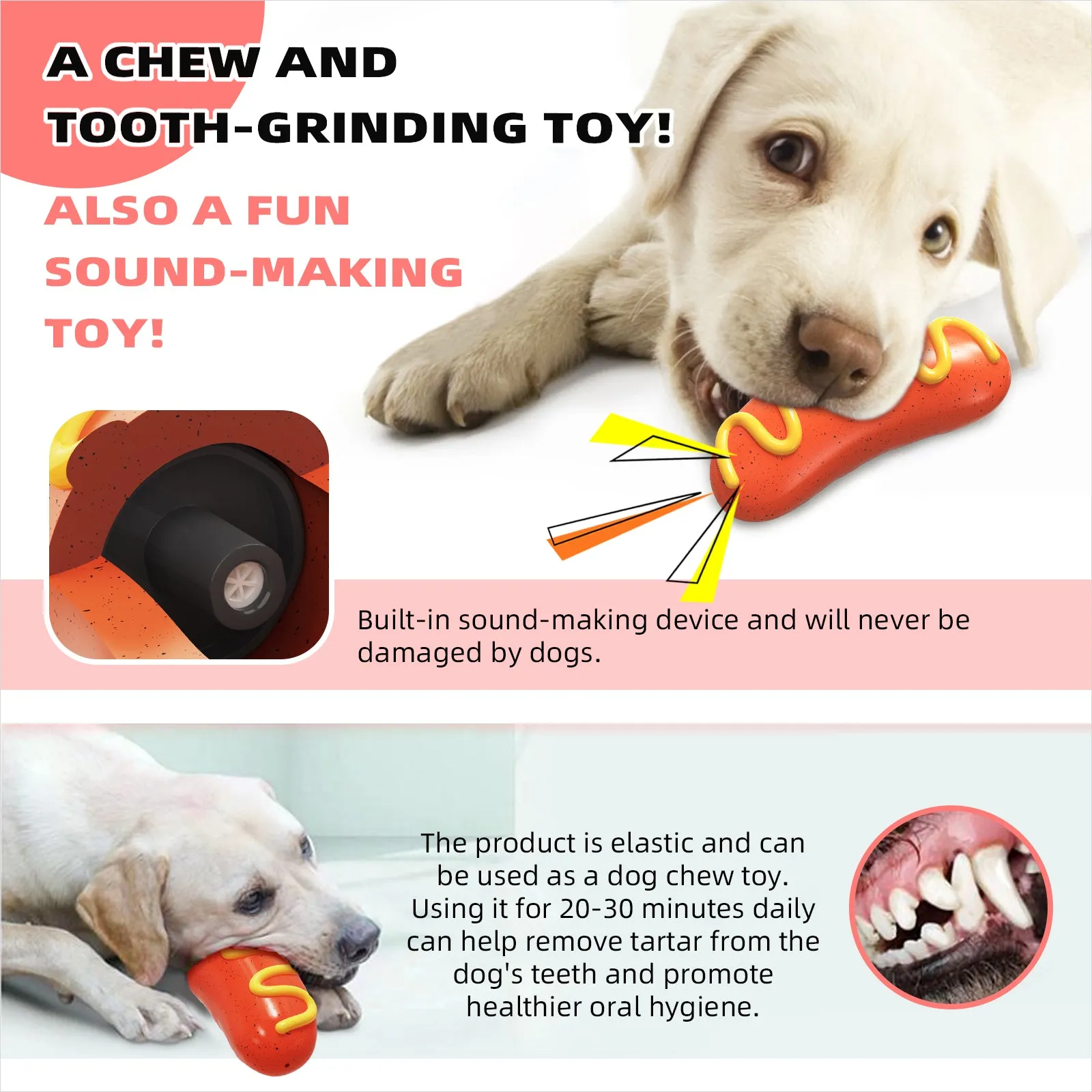 KADTC Dog Chew Toys for Aggressive Chewers Indestructible Tough Durable Squeaky Interactive Puppy Toy Teeth Toothbrush for Small Medium Large Dogs Breed Birthday Gift