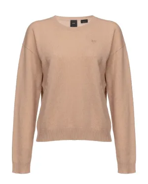 PINKO Maglia Donna 1G181G Y774 FRISBEE A-EE Puro Cashmere C60 BEIGE CHIARO