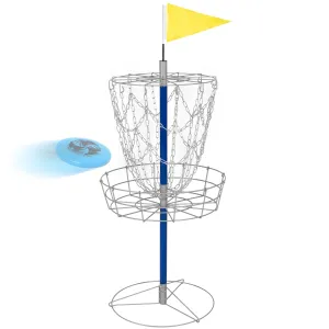 Portable Disc Golf Basket Double Chains Steel Frisbee Hole