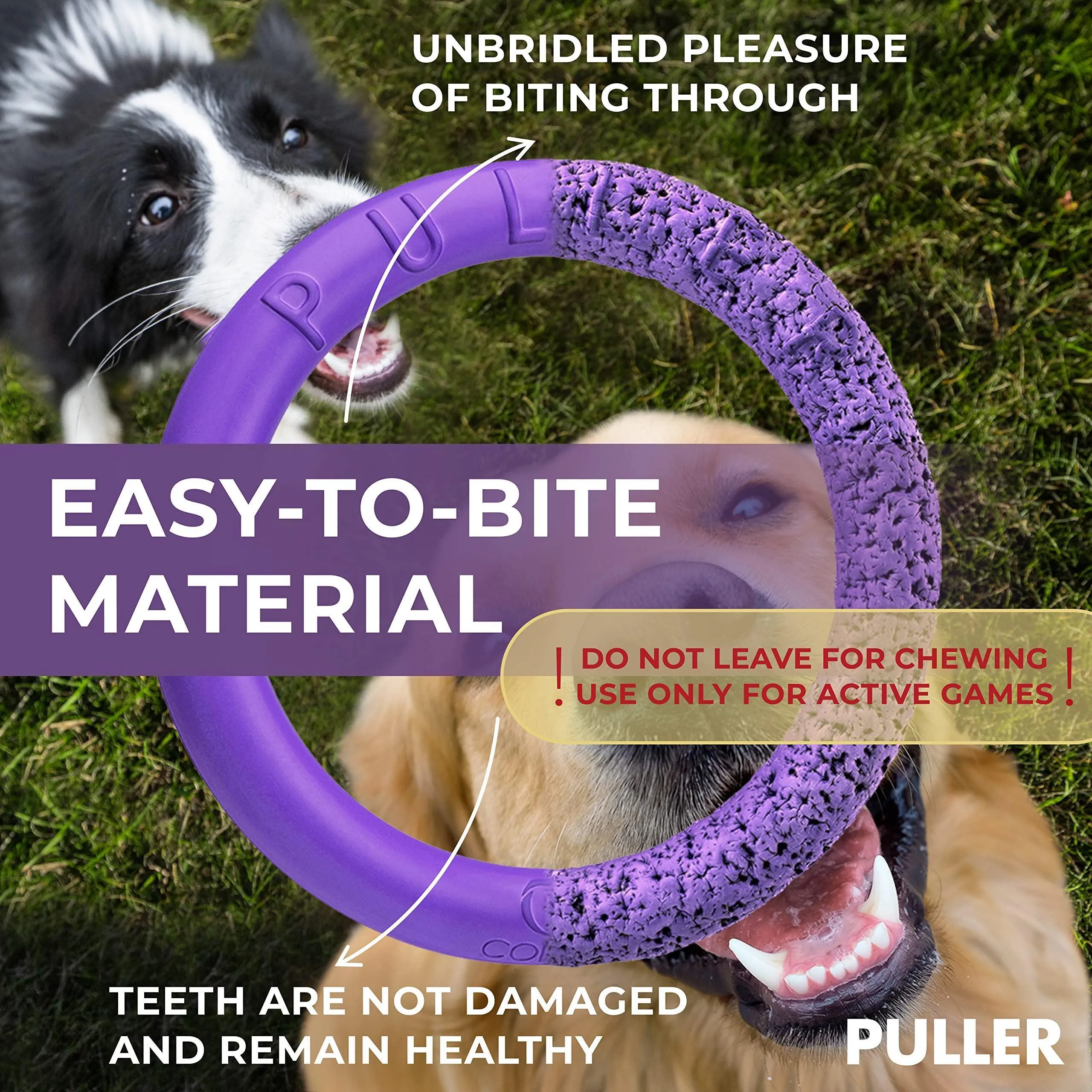 Puller Outdoor Dog Ring Toys Dog Fetch Toy for Medium Dogs MIDI Size 2 Rings