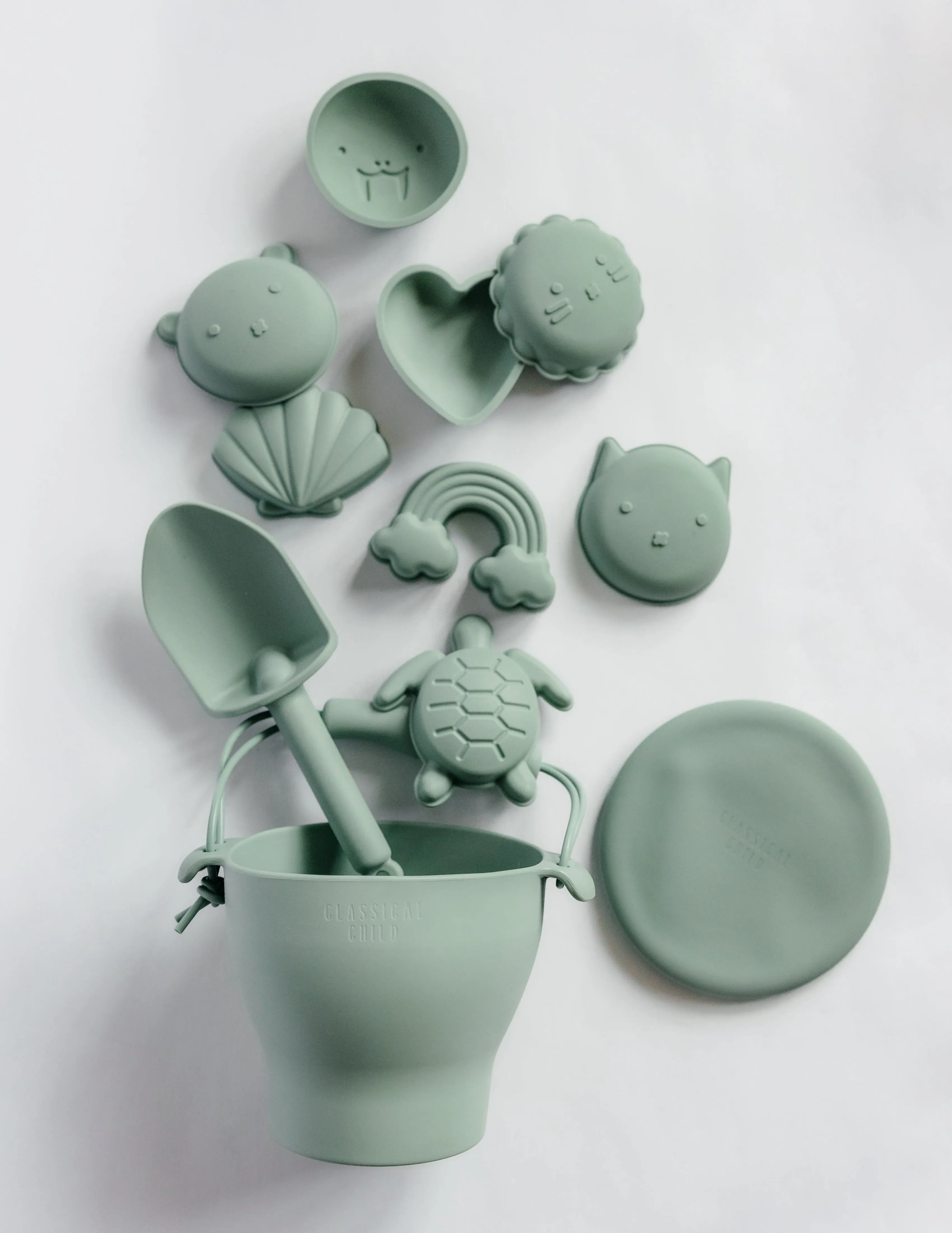 Sage Green 12 Piece Beach Bucket & Toys Set