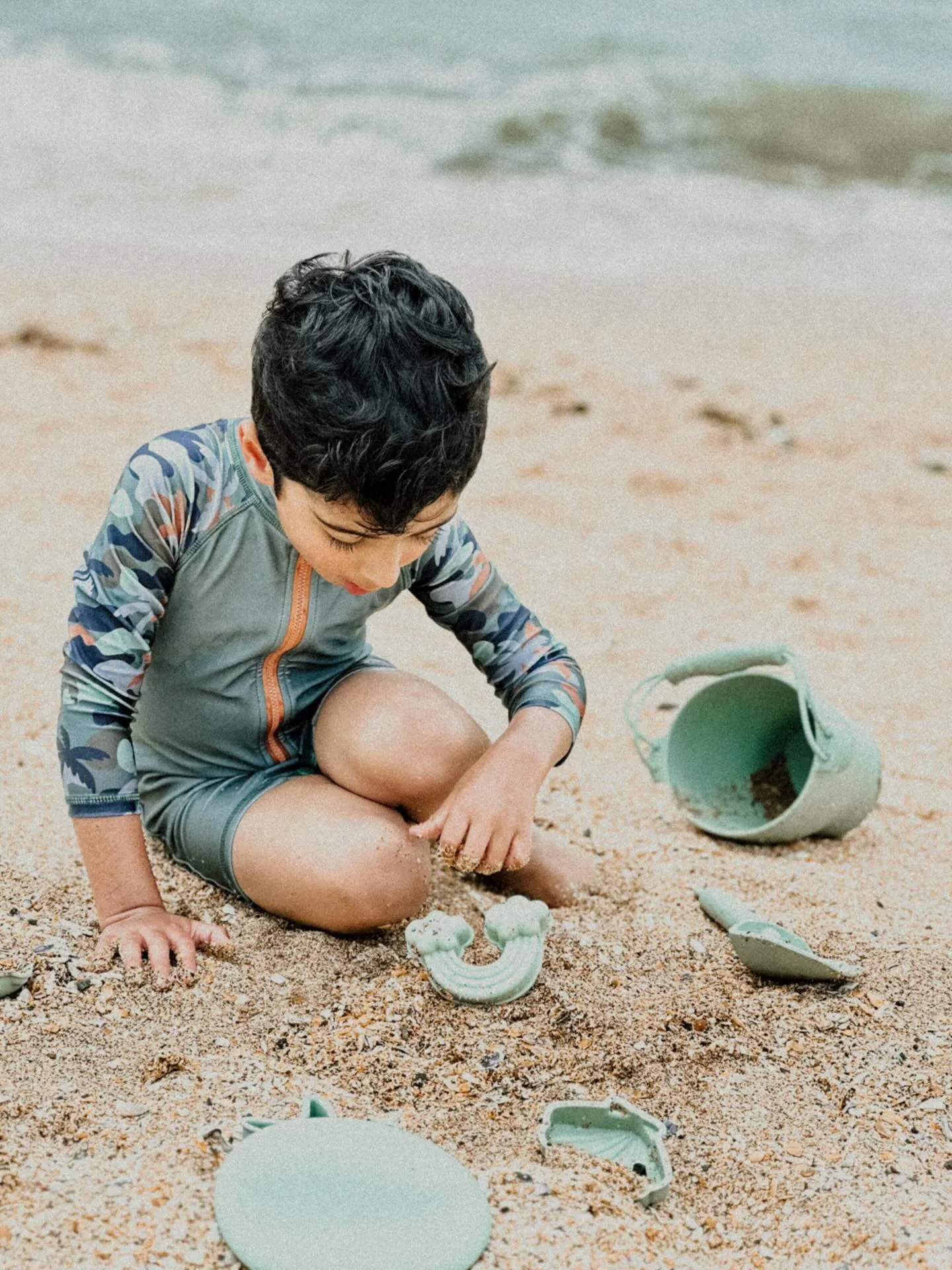 Sage Green 12 Piece Beach Bucket & Toys Set