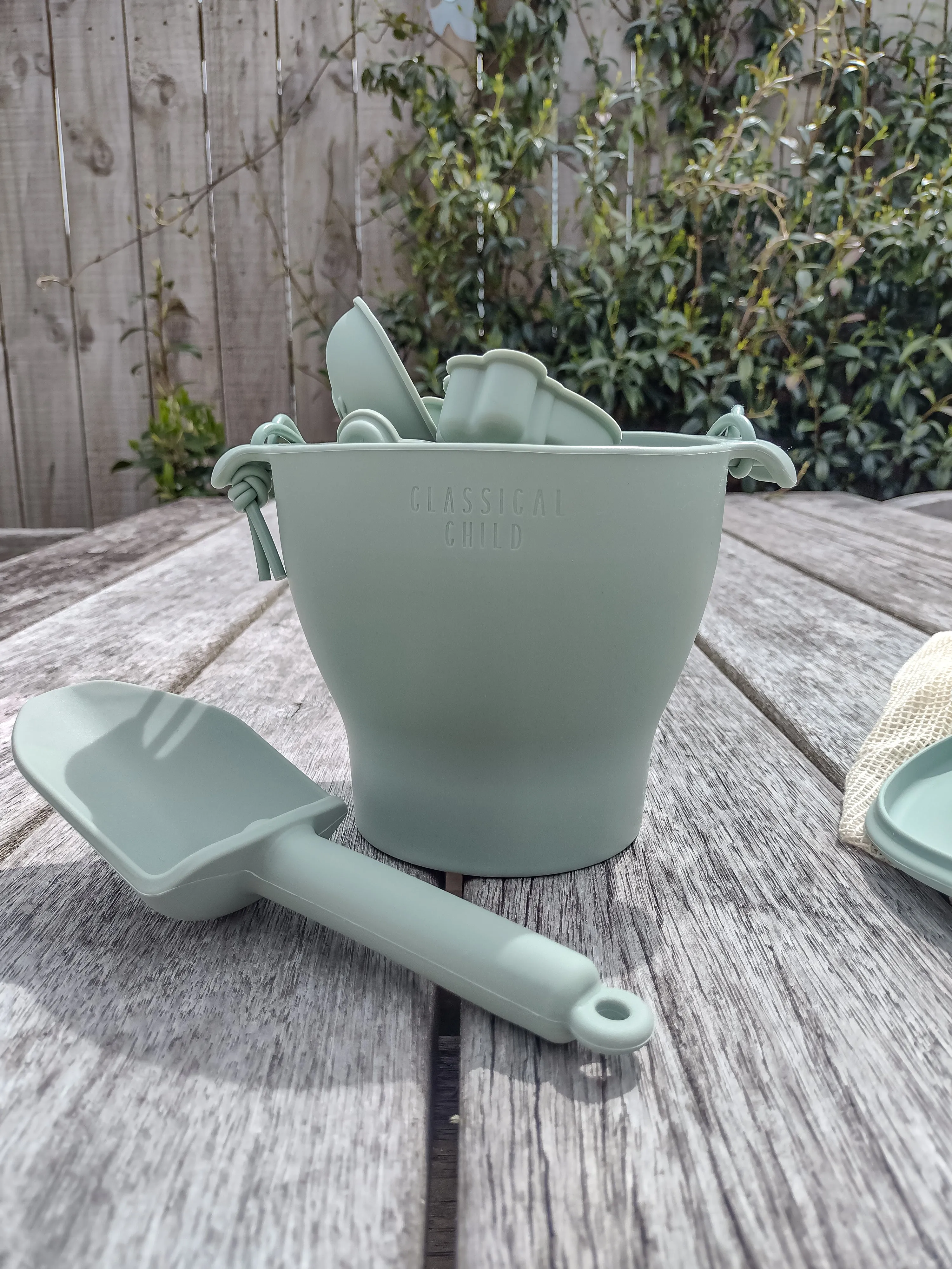 Sage Green 12 Piece Beach Bucket & Toys Set