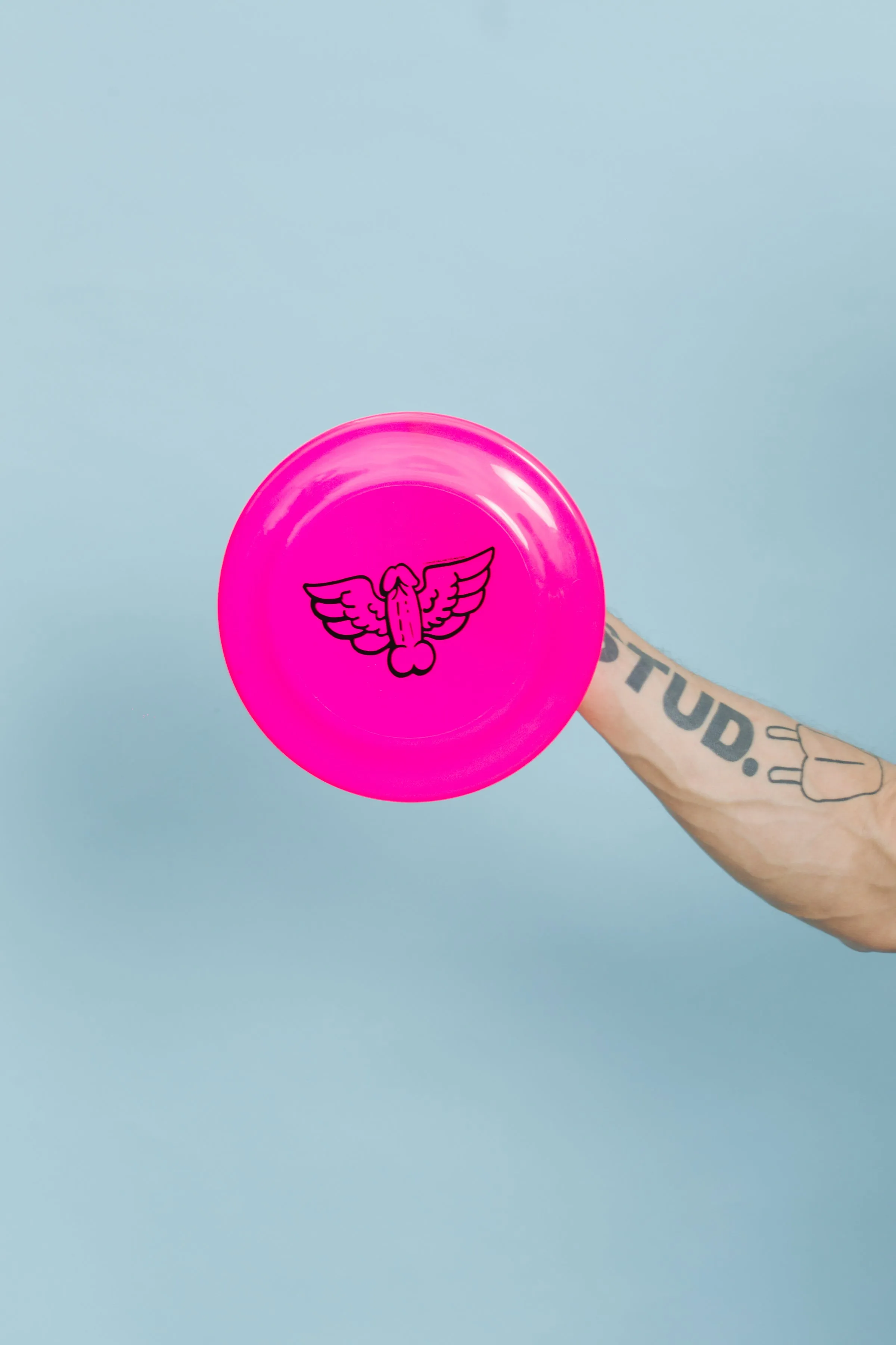 Tom of Finland Flying Cock Frisbee by Peachy Kings - HOT PINK