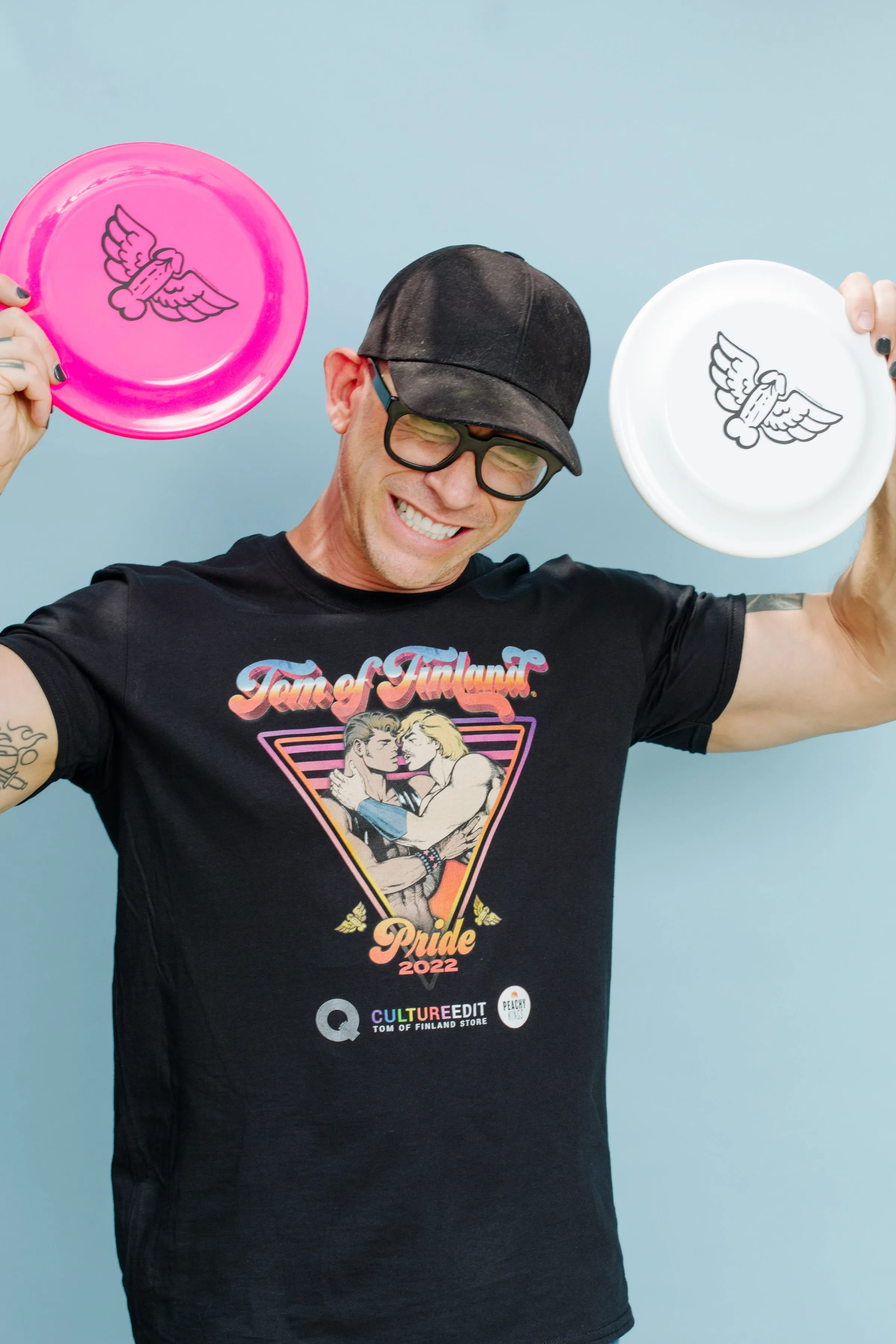 Tom of Finland Flying Cock Frisbee by Peachy Kings - WHITE